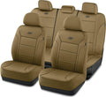Skechers Memory Foam Car Seat Covers, Lycra Fabric Seat Covers, Seat Cover Full Set Airbag Compatible, Automotive Comfort Protection for Most Cars,Trucks, SUVs, All Brown