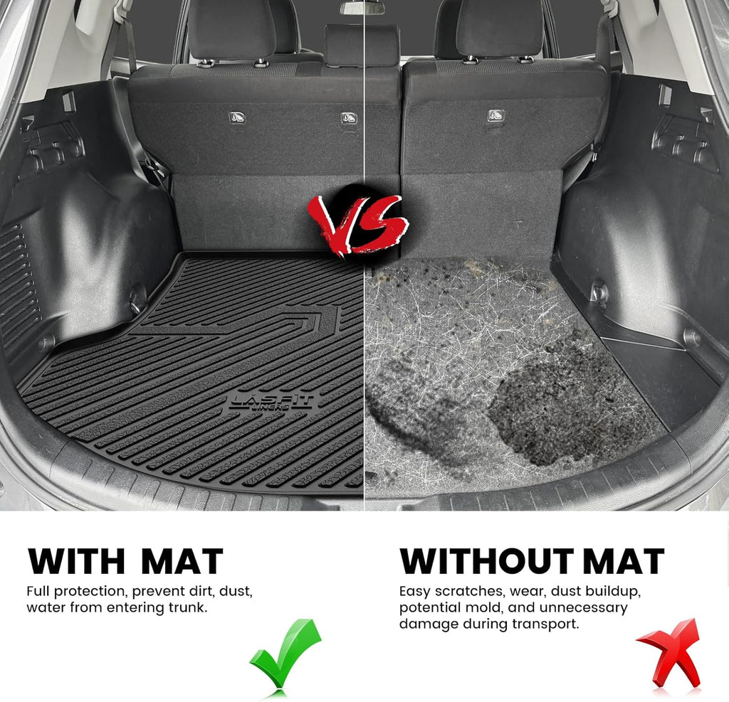 LASFIT Cargo Mat Fit for Toyota RAV4 2013-2018 TPE All Weather RAV4 Hybrid and Gasoline Trunk Mat 2013 2014 2015 2016 2017 2018 Custom Fit Rear Cargo Liner, Black