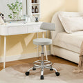 Rolling Massage Chair, Height Adjustable Salon Stool with Wheels 19.5’’-26.6’’, Gray Guitar Stool (Gray)