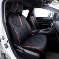HKZ Fit RAV4 Car Seat Covers Set for 2019 2020 2021 2022 2023 2024 2025 Toyota RAV4 LE,XLE,XLE Premium,Limited - 5 Seats Full Set Leather(Black+Red)