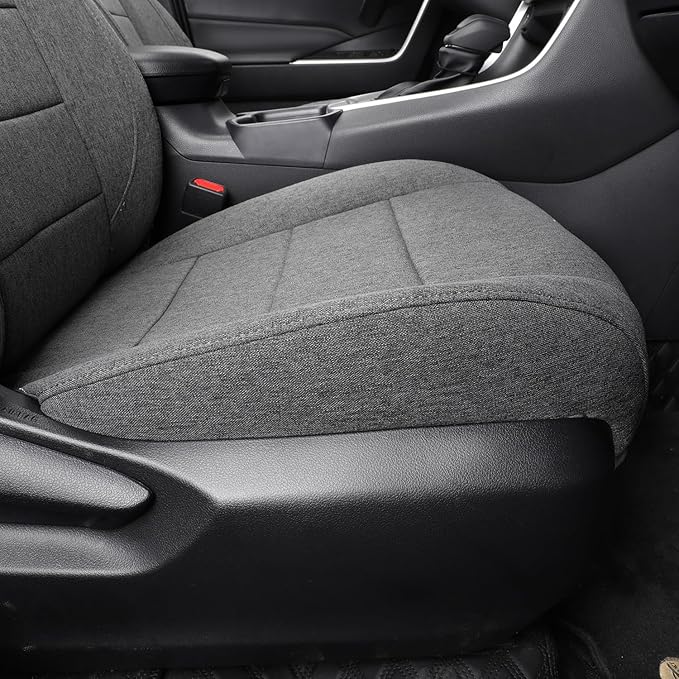 coverdream 2026 Rav4 Seat Covers Custom Fit for 2026 Toyota Rav4 Hybrid (Woodland/Limited) SUV,Full Set Polyester Car Seat Protector Grey
