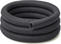 Electriduct Split Wire Loom Tubing Polyethylene Corrugated Flexible Conduit - 1" Nominal Size - 10 Feet - Gray