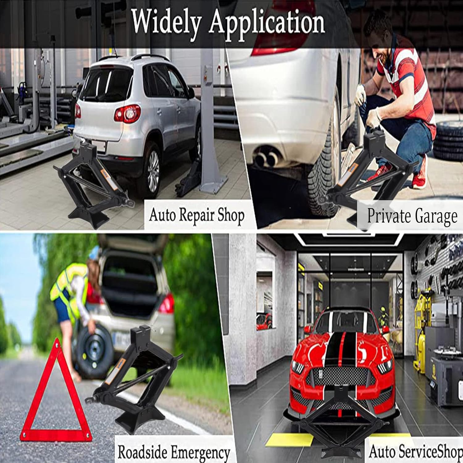 Scissor Jack for Car-2.0Ton(4409lbs) 丨Car Jack Kit-Tire Jack丨Portable,丨deal for SUV and Auto-with Crank Handle丨Heavy Duty Material,Black