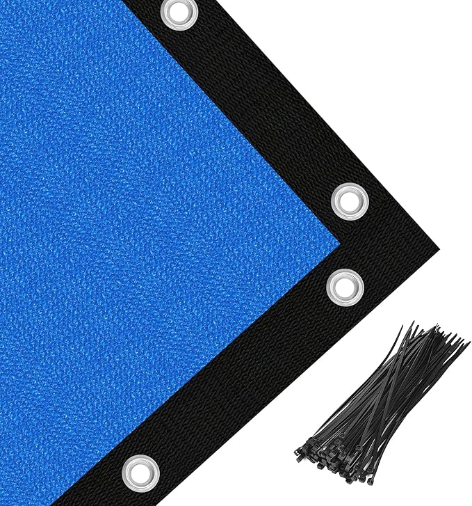 Amagenix 90% Pergola Shade Cover 4' X 6' Sun Shade Cloth with Grommets for Outdoor Garden Patio Porch, Commercial Grade 200 GSM - Cable Zip Ties Included (We Customized) GN108, Blue