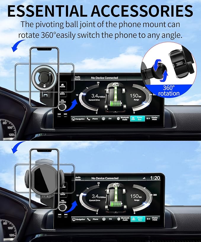 Magnetic Car Phone Mount for Honda CR-V 2023-2026 / HR-V 2023-2026 Accessories, for MagSafe Strong Magnets Cell Phone Holder 7/9-Inch Touchscreen Cradles, with Portable Phone Gripper