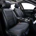 2pc Car Seat Covers, Luxury Car Protectors, Universal Anti-Slip Driver Seat Covers, Edge Wrapping Front Car Seat Covers with PU Leather(Black)