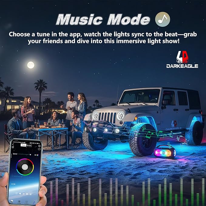 10Pods RGB LED Rock Lights Kit with APP/RF Remote Control, Segmented LED Underglow Lights Multi Zone Neon Exterior Light Multicolor 12v Waterproof for Truck Jeep UTV ATV Golf Cart Offroad SXS