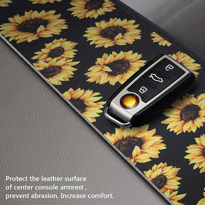 JEOCODY Christmas Snowman Console Armrest Cover Universal Fit for Most Vehicle, SUV, Truck Car Accessories