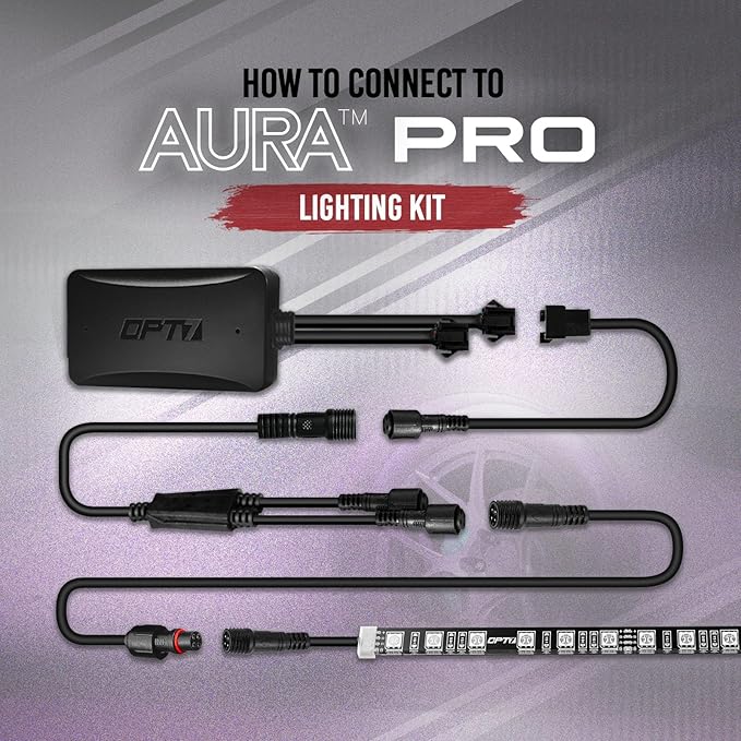 OPT7 Aura Double Row Expansion Pack - 2pc 12” RGB Multicolor LED Strips with Splitters and Extension Wires for Car, ATV, UTV, Interior, Wheelwell, Grille, Golf Cart, Boat Lights Accessories