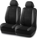 Skechers Air-Cooled Memory Foam Seat Covers,Mesh Thick Car Seat Covers,Piping Leather Car Seat Covers Front Seats,Airbag Compatible,Automotive Comfort Universal FitMost Cars,Vans,Truck,SUV,Black