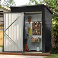 Aoxun 5x3FT Outdoor Shed Metal Storage Shed with Single Slooping Roof Lockable Door Steel Utility Tool Shed Outdoor Storage Garden Shed for Backyard Garden Patio Lawn, Black