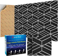 8 Pack 2-Layer Soundproof Wall Panels, 15.7 x 15.7 x 0.43 in Large Sound Proof Foam Panels for Walls, 1.1lb/ft³ High Density, 3D Acoustic Panels,Artistic Noise Dampening Panels Black&White