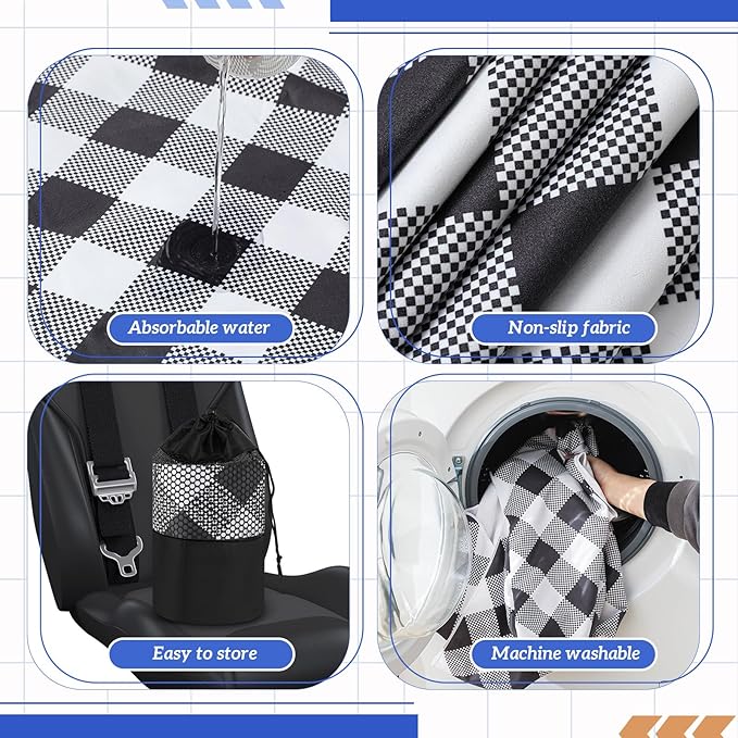 Car Seat Towel Covers with Storage Bag 63 x 32 Inch Athletic Running Towel Seat Sweat Washable Non Slip Cover Gift for Car Outdoor Sport Activities