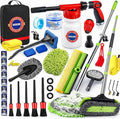 GASLIKE 63PCS Car Wash Cleaning Kit,Car Wash Brush with Long Handle,Car Detailing Kit with Foam Gun,Car Cleaning Supplies,Handheld Vacuum, Car Detailing Kit (62PCS)
