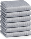 Streak Free Lint Free Microfiber Window Cleaning Cloth,Best Glass Car Shiny Wipes Mirror Shower Cleaning Cloth, Miracle Cloths for Glasses,Stainless Steel,Wine Glass Polishing Towels,Pack of 6,Grey