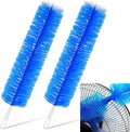 Sliner 2 Pcs Fan Cleaning Brush Bendable Fan Duster Cleaner Reusable Cobweb Duster Microfiber Head Dirt Remover for Ceiling Fans Blades, Air Vents, Curtains, Cars, Shutters (Blue)