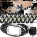 YONEDA 16 Pods White Rock Lights 6000K Pure White LED Underglow Lights IP68 Waterproof for Trucks SUV UTV ATV RZR Car Boats Motorcycle with 39.37ft Extension Wire