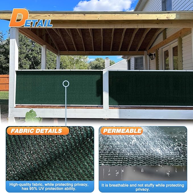 TANG Sun Shade Fabric Roll 8'x66' Shade Cloth for Garden Dark Green HDPE Mesh Shading Pergola Cover Replacement Canopy, 95% Blockage Sunshades for Outdoor Patio Backyard Plant