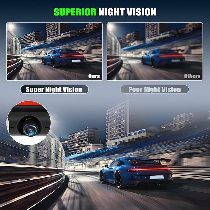 3 Channel Dash Cam Front and Rear Inside, 2.9'' 1080P Dash Camera for Cars,Three Way Triple Car Camera with App Control Super Night Vision,Wide Angle,Loop Recording,G-Sensor,24 Parking Monitor