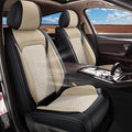 Car Seat Covers Full Set for Honda HRV/HR-V 2016-2026-5 Seats - Ice Silk Leather - Black & Beige