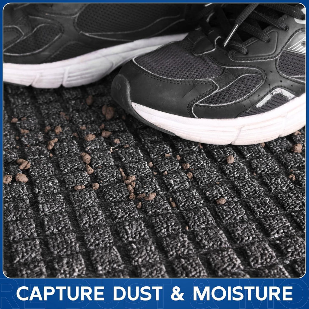 Durable Front Door Mat, 48" x 24" Heavy Duty Indoor Outdoor Doormat for Entryway, Non-Slip Rubber Backing, Stain and Fade Resistant Commercial Floor Mat for Home Office Entry