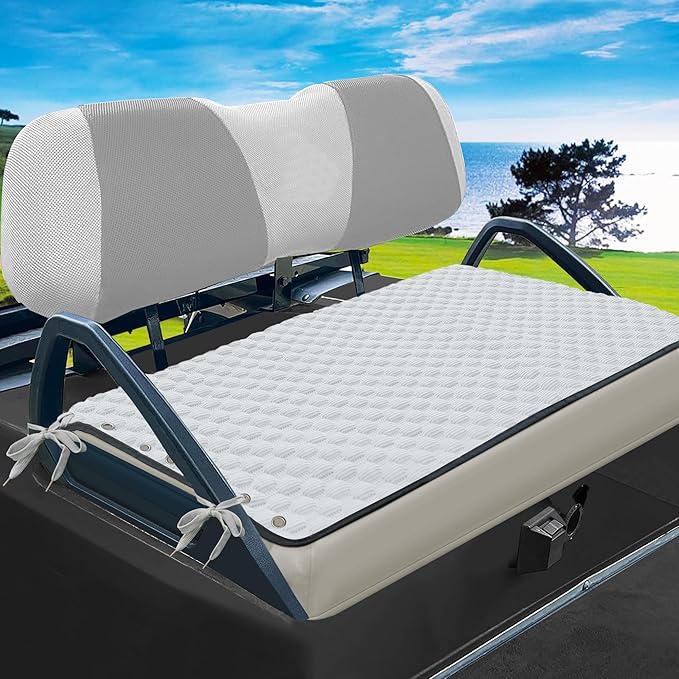 YOKYHOM Cooling Ice Silk Golf Cart Seat Covers, Summer Cool Touch Seat Towel with Adjustable Tie Ropes, Non-Slip Bottom, Fits Yamaha, EZGO, Club Car, 39"x22"