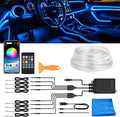 Interior Car LED Strip Lights, RGB 8-in-1 16 Million Colors Ambient Lighting Kit with 400 inches Fiber Optic Wireless APP & Remote Control Music Sync
