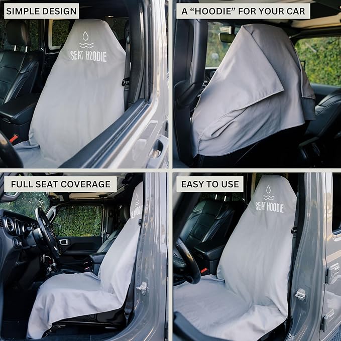 Car Seat Towel | Premium Microfiber Towel Seat Covers for Cars | Universal Fit & Machine Washable | Portable Car Seat Towel Cover After Gym, Yoga, Beach Black