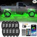 10Pods RGB LED Rock Lights Kit with APP/RF Remote Control, Car Underglow Lights with Dual Zone Brake Multicolor Neon Underbody Light Waterproof 12V for Trucks Pickup Jeep Golf Cart SXS ATV Golf Cart