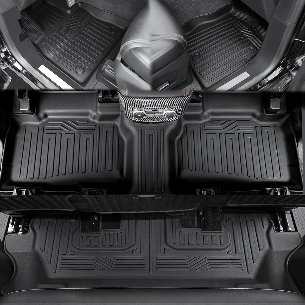 Floor Mats for 2020-2024 2025 Ford Explorer (7-seat), All Weather TPE Floor Mat Cargo Liner with Backrest Mat for Explorer ST/XLT Accessories