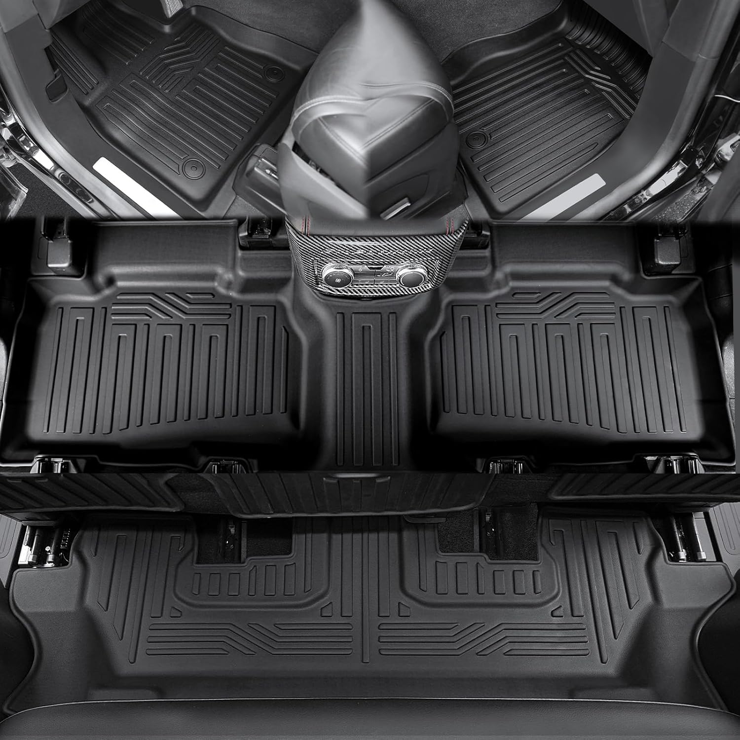 Floor Mats for 2020-2024 2025 Ford Explorer (7-seat), All Weather TPE Floor Mat Cargo Liner with Backrest Mat for Explorer ST/XLT Accessories