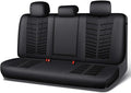 CAR PASS 3D Foam Mesh Back Car Seat Covers,Breathable Leather Rear Seat Cover Anti Slip Universal Fit for Most Cars SUVs Vans Small Trucks 95% Automotive Bench seat, Armrest Compatible,All Black