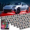 Nilight 8Pcs Aluminum Underglow Neon Accent Strip Lights 396 LEDs RGB Door Assist Multi Color DIY Sound Active Function Music Mode with APP and Remote Control Underbody Light Strips for Car Truck RV