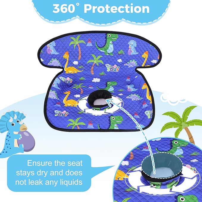 Piddle Pad Car Seat Liner, Waterproof Soft Car Seat Protector for Potty Training, Travel-Friendly Baby Toddler Carseat Cover, Machine Washable Liner for Spills, Potty Accidents (Blue)