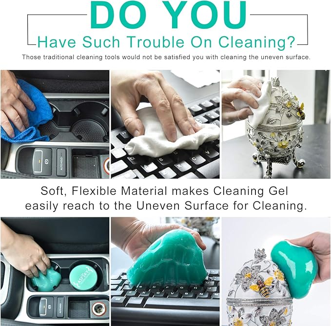 ASFSKY Cleaning Gel for Car Dust Cleaner Car Interior Slime for Detailing Putty for Dust Dirt Crumbs in Corners Clean The Dashboard Console and Vents