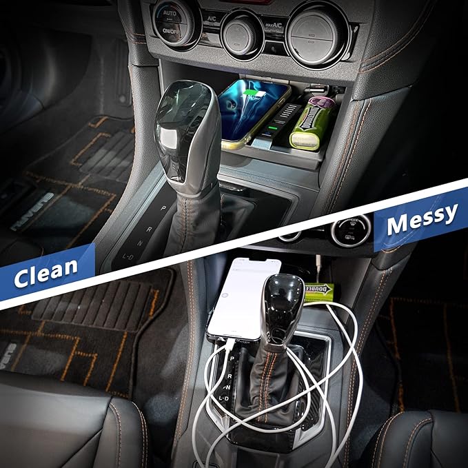 CarQiWireless Wireless Charger for Subaru Crosstrek Accessories 2018-2023, for Impreza Accessories 2017-2023,Wireless Charging Pad Center Console Organizer for Crosstrek 2023 2022 2021 2020 2019