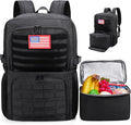 BERTASCHE Lunch Backpack, Laptop Backpack 15.6 inch Work Backpack w/Insulated Cooler Lunch box for Men Women, Tactical Casual Daypack for Commuter Picnic College,Black