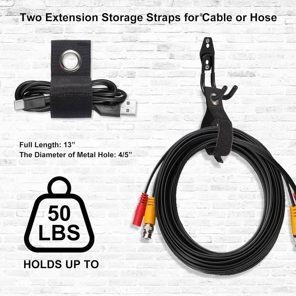 Garage Hook Heavy Duty Wall Storage Hangers, 26 Pack Garage Storage Hooks Steel Tool Black for Ladders, Ropes, Garden Tools