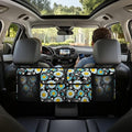 Cartoon Sunflower Print Car Trunk Organizer, Car Accessories Universal Detachable Foldable Car Back Seat Storage Bag with 4 Pockets for Most SUVs Sedans Trucks Vans