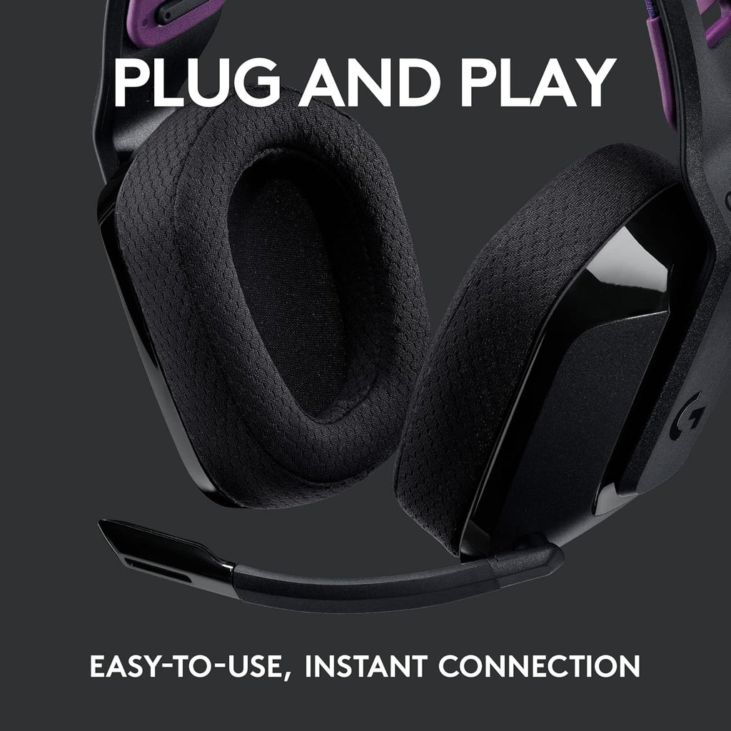Logitech G535 LIGHTSPEED Wireless Gaming Headset - Lightweight on-ear headphones, flip to mute mic, stereo, USB rechargeable - Black