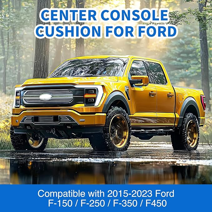 Nilight Center Console Cover Compatible with 2015-2020 Ford F150 2017-2022 F250 F350 F450 PVC Leather Armrest Cover for Car Middle Center Console Pad Car Armrest Box Cover(Bucket Seat Only) -Black