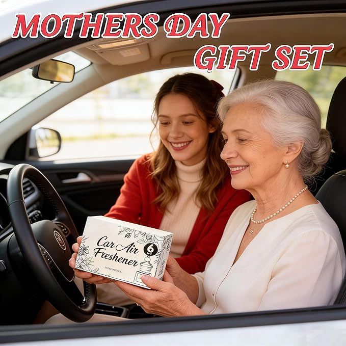 6 Pack Car Air Freshener - Mothers Day Gift for Her, Hanging Air Freshener Essential Oil Diffuser, Romantic Car Scents Cute Auto Decor Birthday Gifts for Women/Men