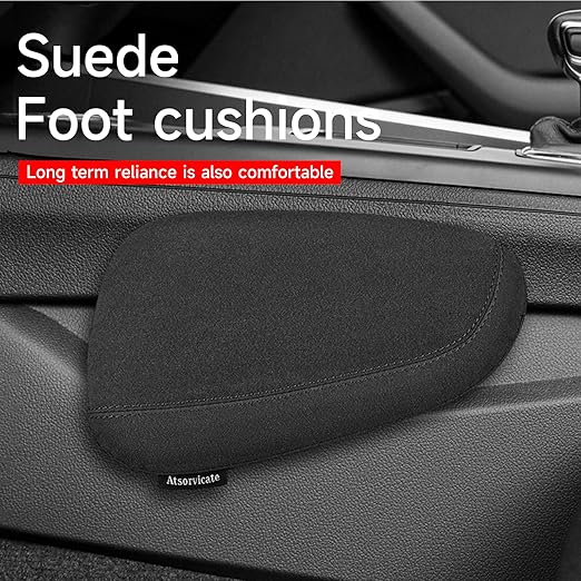 Alcantane style car leg knee pads memory foam car center console knee cushions car leg pads protect knee and leg elbow pads car copilot Universa version (Black line right leg pad)