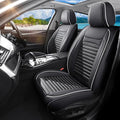 Car Seat Covers Full Set Fit for Toyota RAV4 Hybrid 2016-2025, Premium Faux Leather Car Seat Protector, Breathable, Anti-Slip, Comfortable & Durable (Black&White,Full Set)