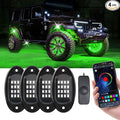 Kairiyard 4 Pods Rock Lights for Trucks, RGB APP Control Music Mode Multilcolor Waterproof High Bright LED UTV ATV RZR Underglow kit