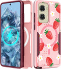 for Moto G Stylus 5G 2024 Case - Compatible with MagSafe Women Girls Cute Magnetic Phone Cover Girly Kawaii Strawberry Heavy Duty Shockproof Design for Motorola Moto G Stylus 5G 2024 Cases