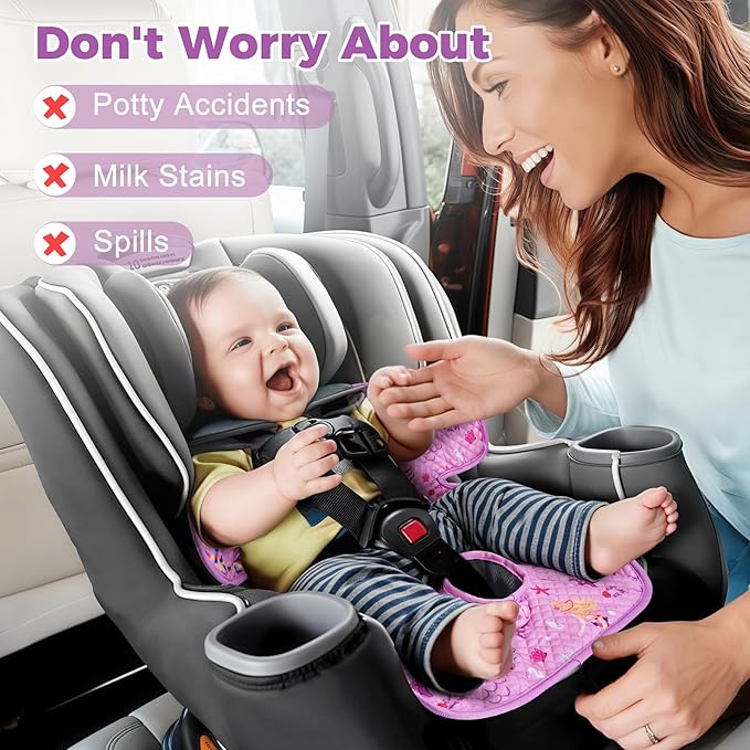 Piddle Pad Car Seat Liner- Waterproof Soft Car Seat Potty Training Protector, Travel-Friendly Baby Toddler Carseat Cover for Spills, Nappy Leaks, Accidents (Purple Mermaid)