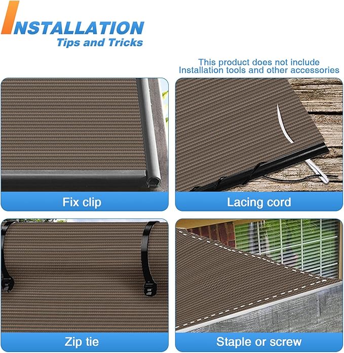 TANG Sun Shade Fabric Roll 8'x77' Shade Cloth for Garden Brown HDPE Mesh Shading Pergola Cover Replacement Canopy, 95% Blockage Sunshades for Outdoor Patio Backyard Plant