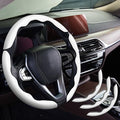 WOCOCN 3pcs Car Steering Wheel Cover,Anti-Skid Carbon Fiber Steering Wheel Protector for Men Women,Multiple Color Options,Universal for Most Car Interiors Accessories (White 3PCS)