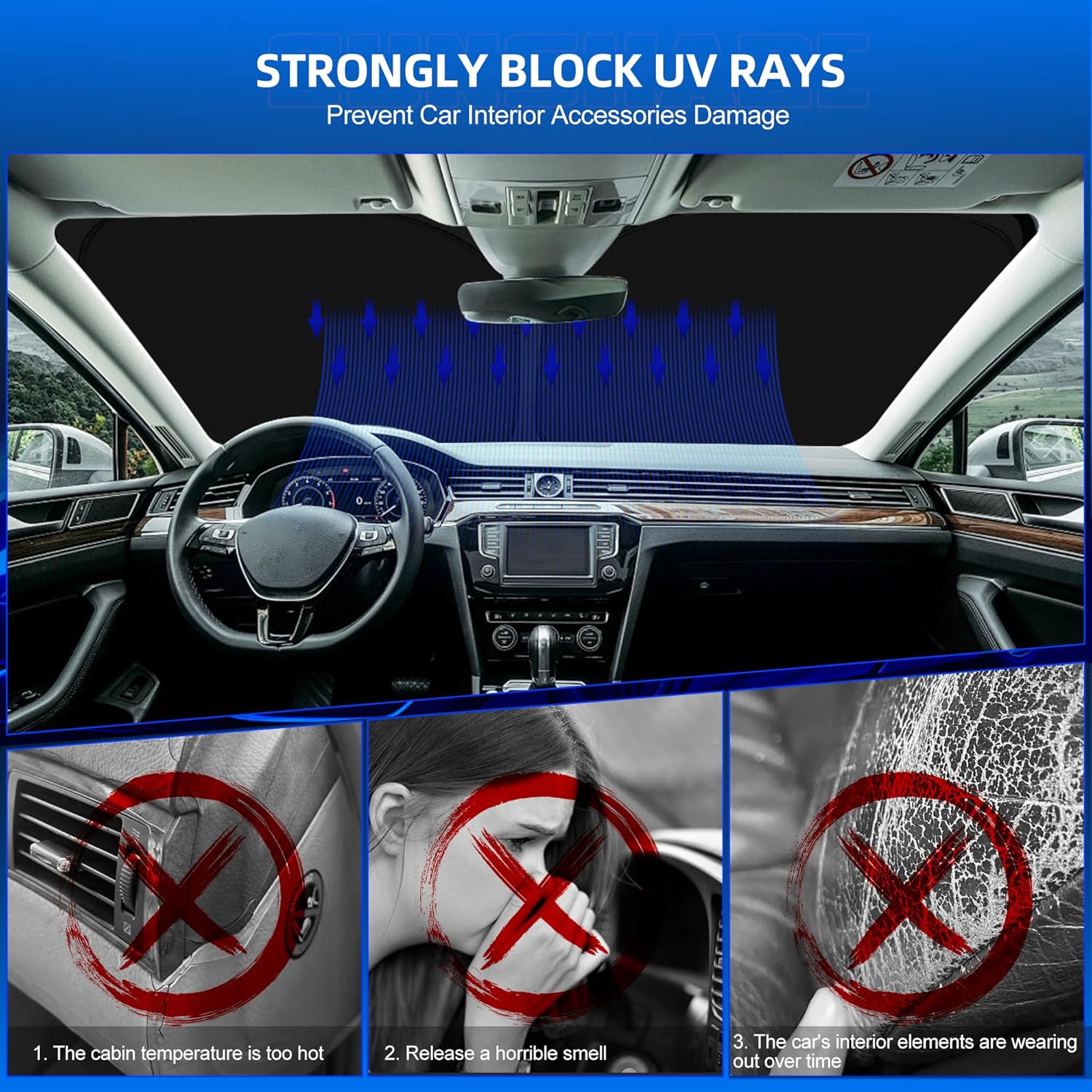Windshield Sun Shade for Kia K5 2021-2025 Foldable Sunshade Custom Fit Front Window Car Interior Accessories Protector Blocks UV Rays